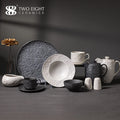 New Design Fine Rough Barren Nature Handmade Glazed Assiettes Porcelain Dinner Plate & Dishes Set Restaurant Wholesale Custom
