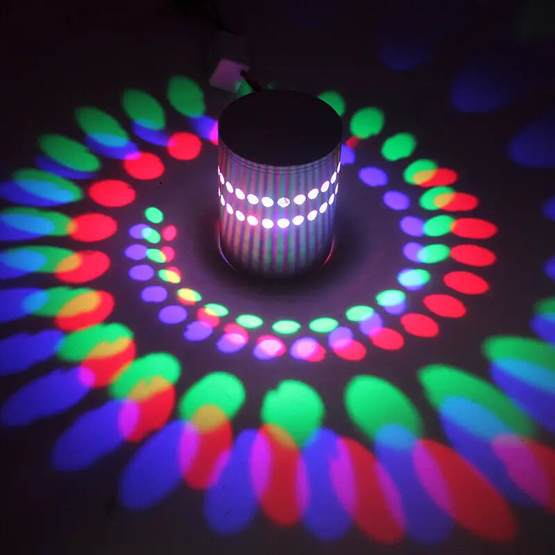 Modern RGB Spiral LED Wall Light Ceiling Lamp 3W Wireless Remote Control Aluminum Hole Surface Mount Lighting 360 Deg 3-Year