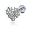 ASTM F136 Titanium Zircon 16G Cartilage Spiral Punk Spider Web Heart Flat Back Labret Body Lips Earrings Conch Monroe Medusa