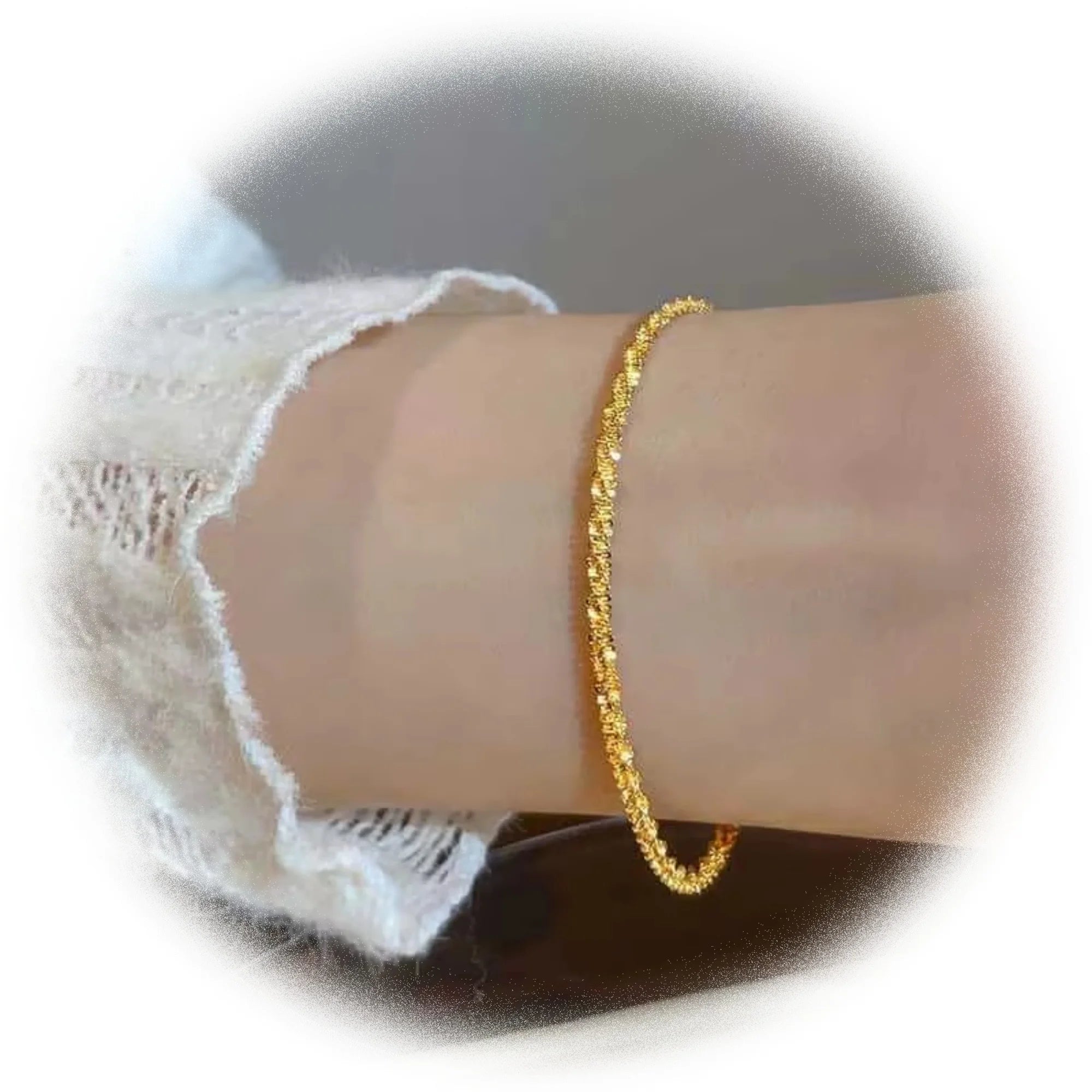 GT 18K Gold Plated Stainless Steel Chain Bracelets for Light Luxury Style