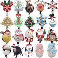 Wholesale Christmas Style Badge Holder Rhinestone Zinc Alloy Snowman Snowflake Tree Badge Reel