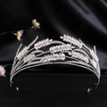 Korean Luxury Crystal Bridal Crown Rhinestones Wheat Princess Headband Custom Size Wedding Dress Accessories Headdress Wholesale