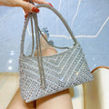 2025 Rhinestone Clutch Purses for Women Evening Bags Formal Underarm Shoulder Zipper Small Handbag Luxury Crystal Diamond Bag