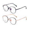 Ready Stock Titanium Leg Optical Glasses Full-Rim Hexagon Design Carved Edge Stainless Steel Gold Widening Reading Students