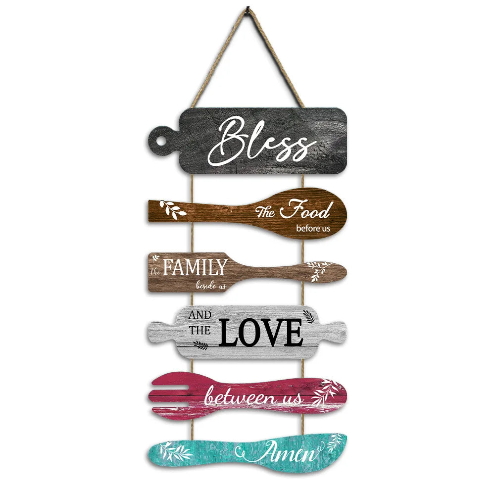 Retro Wooden Hanging Sign Pastoral Style Wall Art Decoration Suitable for Kitchen Dining Room and Home Wall Hanging Ornaments