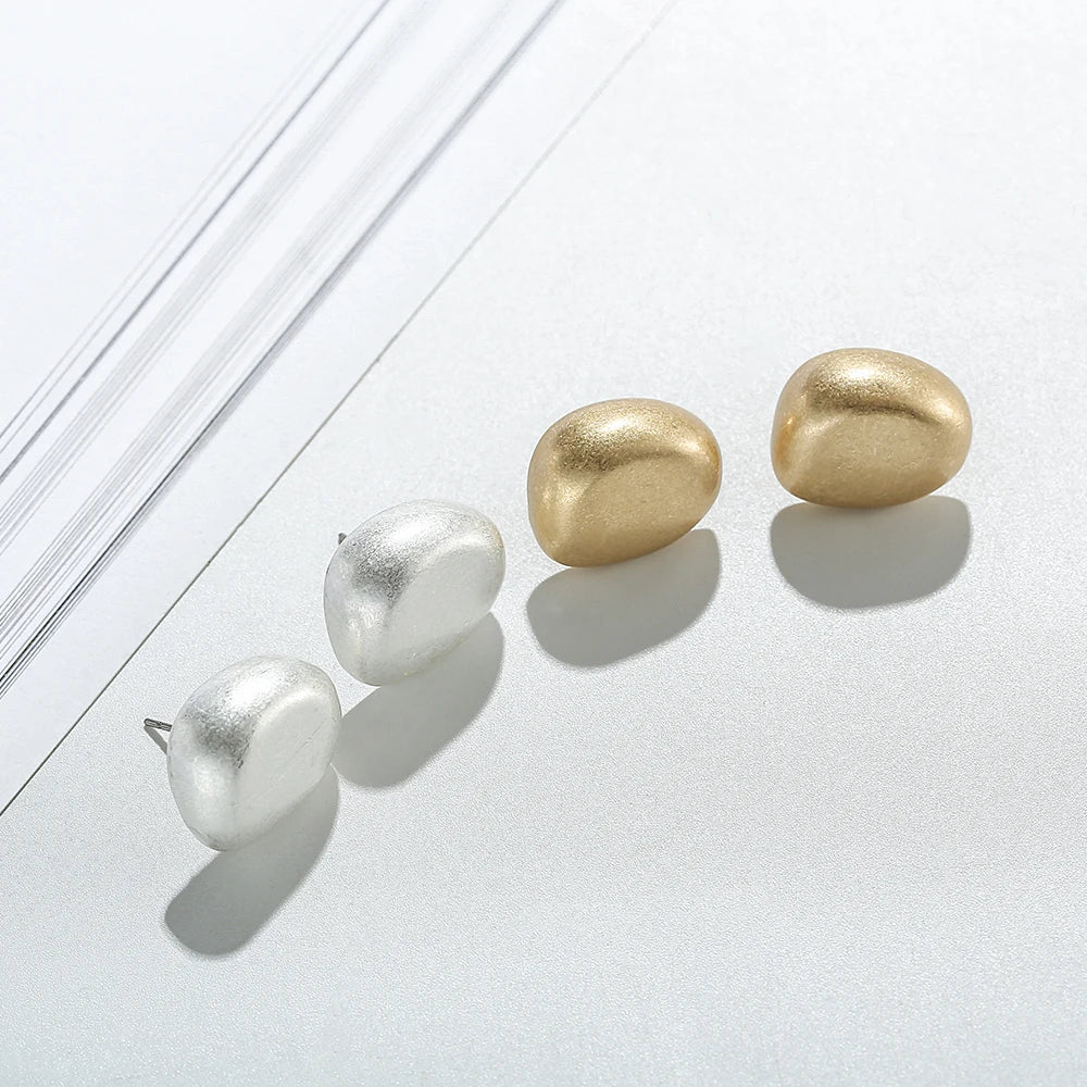 TongLing Jewelry Wholesale Simple Designer for Women Stone Shape Gold Plated Handmade Stud Earrings