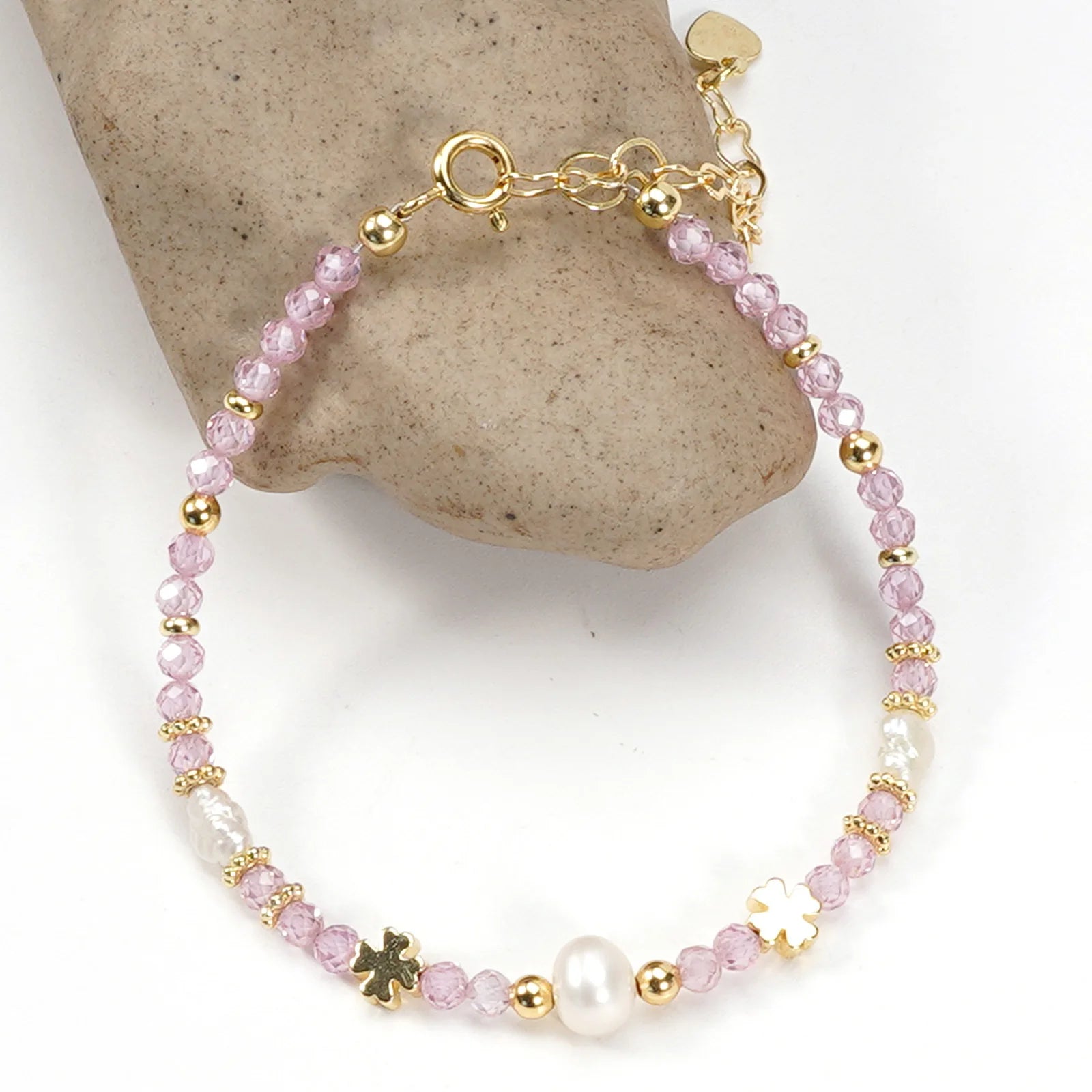 Dainty Natural Faceted Beaded Amethyst Stone Bracelet for Women Men Amethyst Pearl Charm Adjustable Beaded Necklace