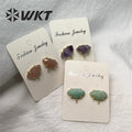 WT-E655 Fine Jewelry Design Fashion Natural Lapis Amazonite Stone Strawberry Crystal Amethysts Elegant Natural Stone Studs