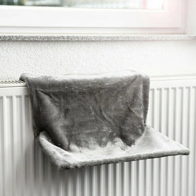 Longnew Factory Plush Cat Hammock Removable Cover Elevated Heating Cat Radiator Bed Cat Window Perch with Strong Metal Frame