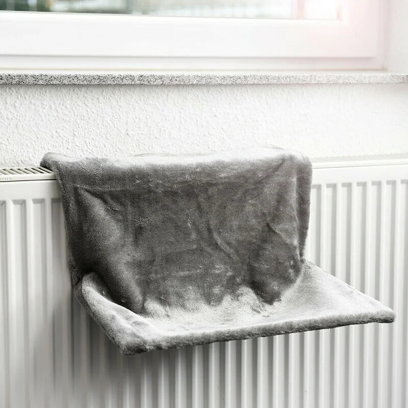 Longnew Factory Plush Cat Hammock Removable Cover Elevated Heating Cat Radiator Bed Cat Window Perch with Strong Metal Frame