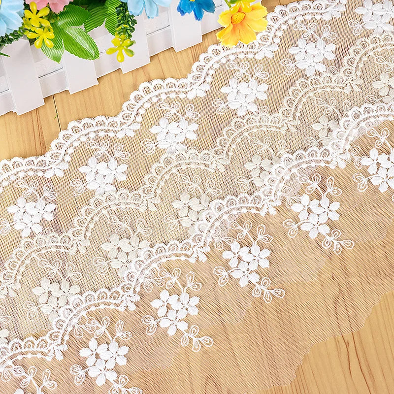 Children's Dress Skirt Hem Organza Mesh Gauze Embroidery Lace Trim Dress Cuffs Lace Decoration