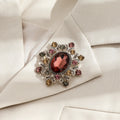 Women Court Vintage Crystal Corsage Grandiose Delicate Rhinestone Fashion Brooches Classic Flower Pin Accessories