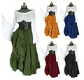 2022 New Medieval Costume Women Cosplay Renaissance Long Maxi Dress Vintage Flare Sleeve Party Cosplay Women Lace up Ball Gown