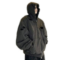 Custom Zipper Oversized Hoodie Cotton Sweatshirts Blank Vintage Acid Wash Heavyweight Zip up Hoodie