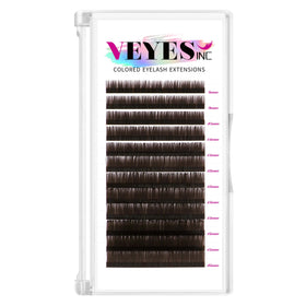 VEYES Inc Handmade Korean PBT Fiber Colored Faux Eyelashes Dark Brown 0.15mm Natural Long False Eyelashes with CC/DD Curl
