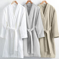 Cotton Waffle Thin Bathrobes for Girls Custom logo Waffle Kimono Bathrobe Unisex Waffle Bathrobe for Men Women Party Bath Robe