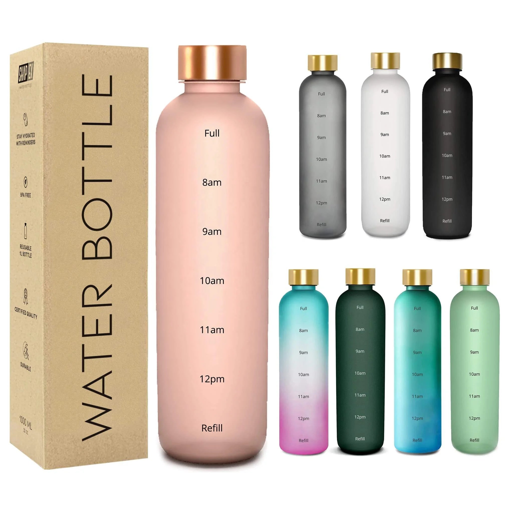 1000ml Large Capacity Sports Tritan Water Time Scale Cup Plastic Sports Water Cup Plastic Water Bottle