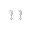 2021 Minimalist Fashion Jewelry Huggie Zircon Hoops Earrings Cute Rhodium Plated Hoop Earrings for Party & Gift
