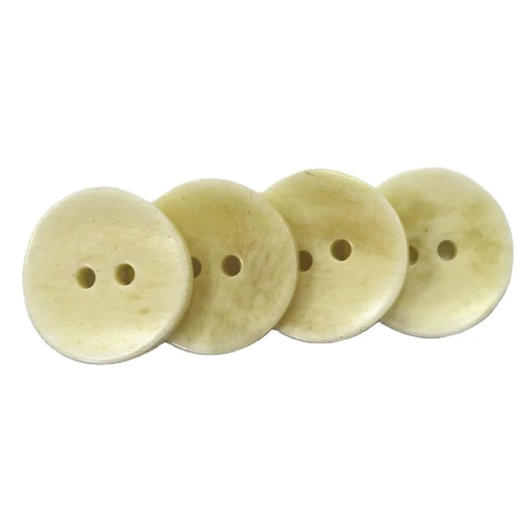 Customized Logo 2-Hole Flat Plastic Bone Buttons Decoration Natural Horn Buttons