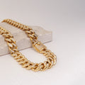 Chris April Fashion Jewelry  316L Stainless Steel PVD Plated Charm Cuban Chain Hiphop Choker Necklace