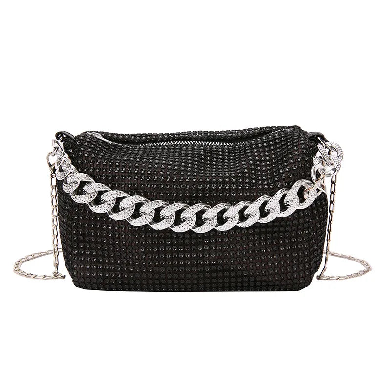 Guangzhou Auyan New the New Fashion Korean Version Bright Diamond Cylinder Bag Full of Diamond Fashion Casual Crossbody Bag