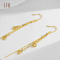 Wholesale Pure 18K Real Gold Star Drop Pendant Earrings AU750 Solid Earring Bridal Engagement Wedding 18k Pure GoldEarrings