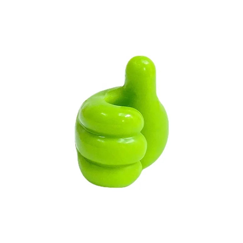 Novelty Multifunctional Creative Cute Big Thumb Silicone Rubber Wire Arrangement Solid Wall Hook for Desk Use Single Tier
