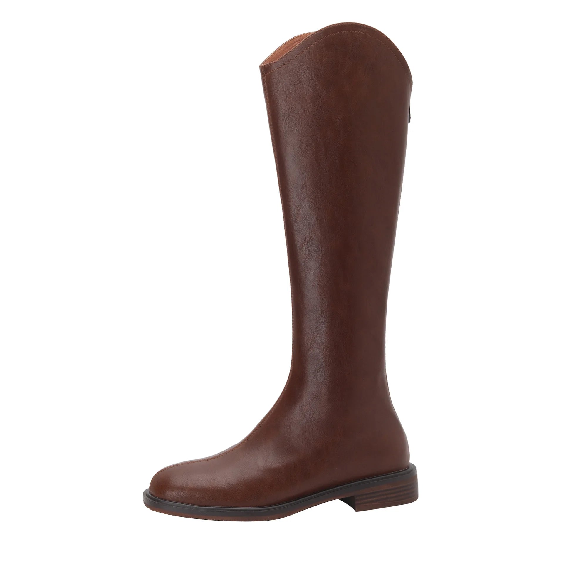 Knee High Boots for Women Fashion Luxury Low Heel Leather Boots Snow Knight Boots Female Street Cool Style Motorcycle Shoes New