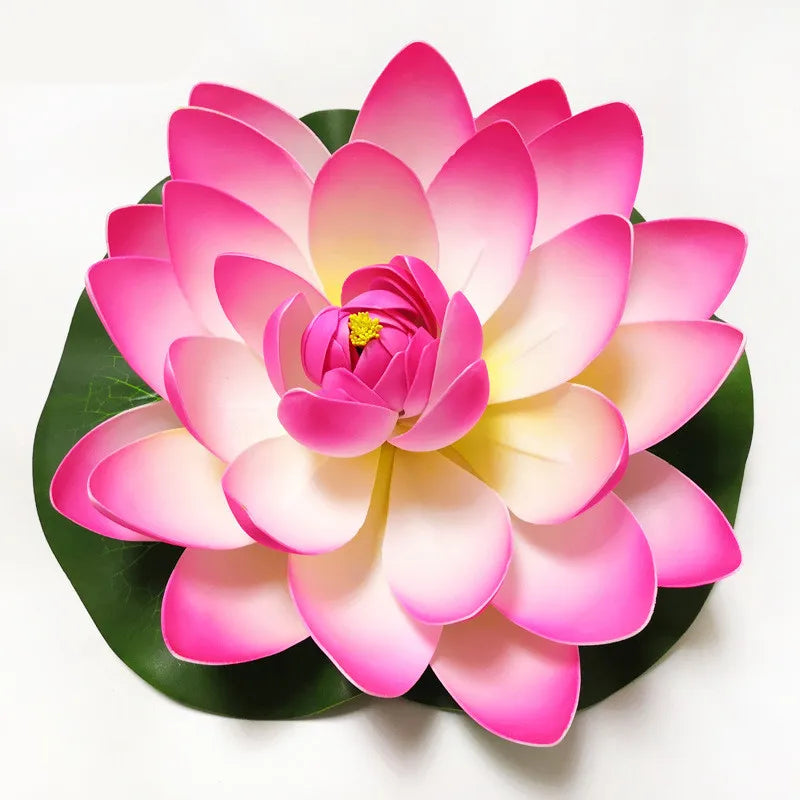 Real Touch Faux Water Lily Latex Floating Artificial Lotus Flowers for Home Pool Decor
