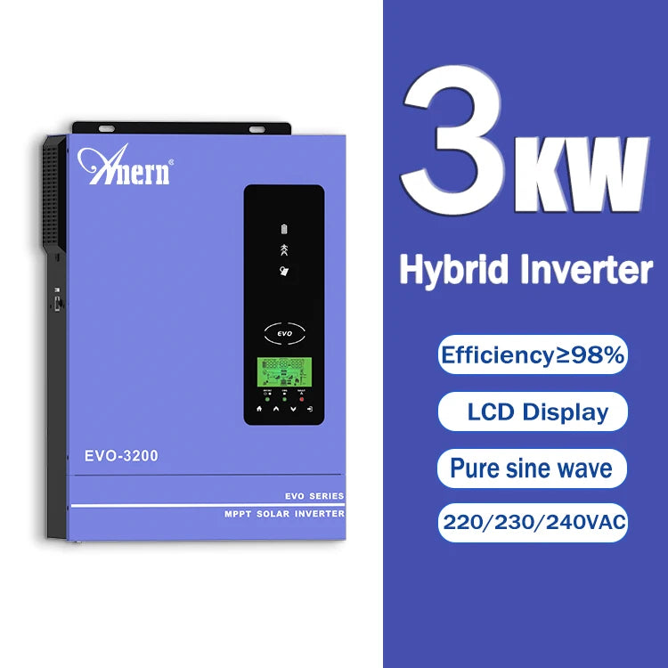 ANERN Inverters 24V 1500w 2000w 3200w Single Hybrid Solar Inverter