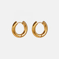 Vintage Style 12mm 18K PVD Gold Plated Hoop Earring Geometric Stainless Steel Circle Hoop Earrings for Women