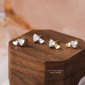 Simple Fancy Cute S999 Pure 925 Sterling Silver Mini Zircon Heart Shape Stud Earrings for Women Girls Jewelry
