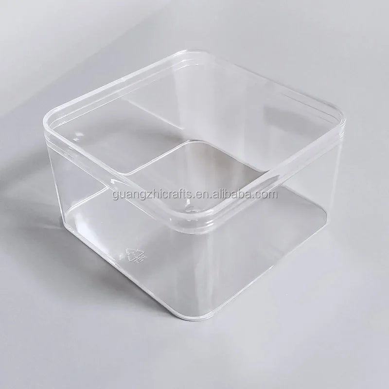 100x100x60mm Clear Acrylic Storage Boxes Plastic Boxes With Round Angle