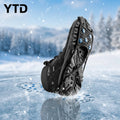Unisex Men's Lightweight Durable Winter Ice Cleats with Metal Ice Spikes Non-Slip Sole Safety Toe Easy On/Off