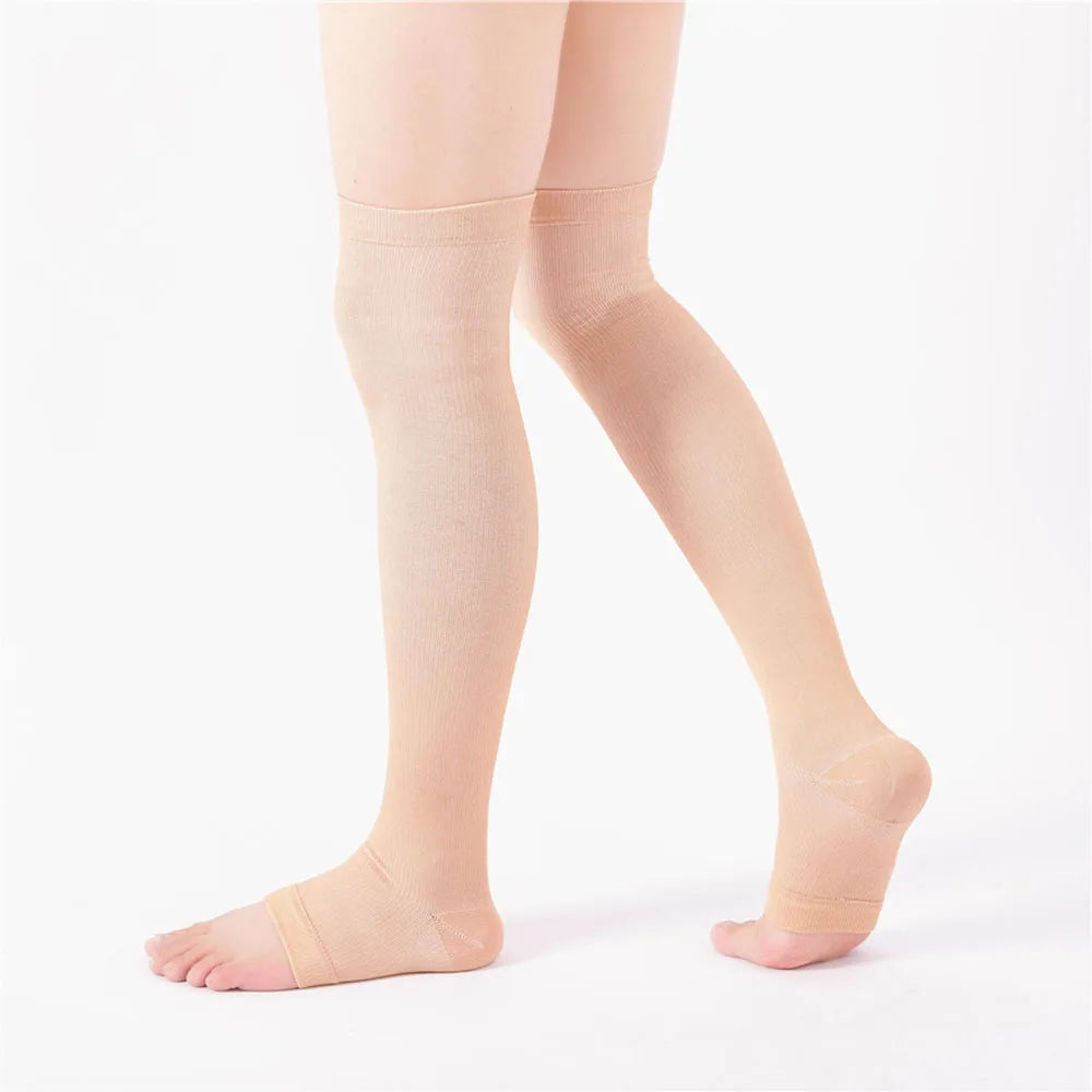 Open Toe Compression 20-30mmhg Socks Thigh High Stockings Varicosity Medical Nurse Socks