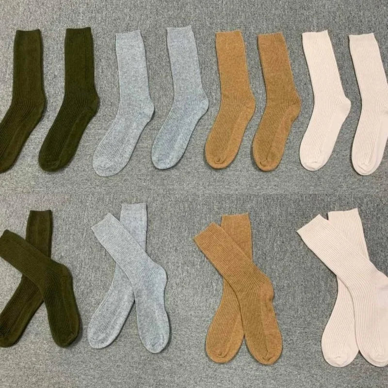 Luxury Marino Wool Hiking Socks Thick Quality Sports Outdoor Embroidery Custom Knit Camel 100% Merino Wool Cashmere Socks Women