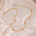 Stackable Jewelry 18k Gold Stainless Steel Beads Beans Choker Snowflake Charms Chain Necklace