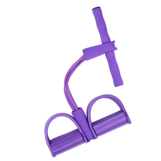 CW RSB005 TPE Foam 4 Tubes Portable Toning Tubes Sit-up Pull Rope Foot Elastic Pedal Resistance Belt