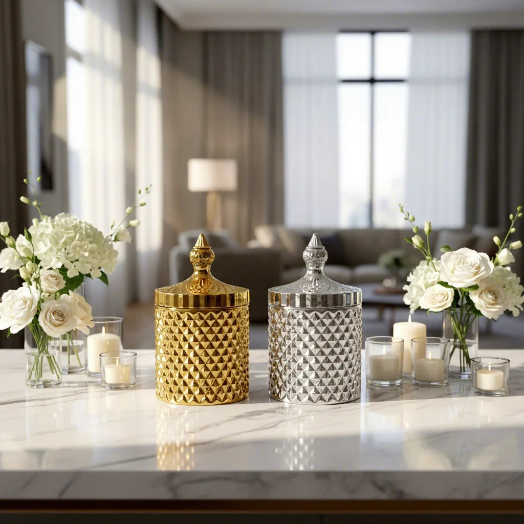 Wholesale Luxury Aromatherapy Cup DIY Glass Candle Jars Empty Cylinder Candle Container with Lid