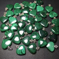Natural Malachite Love Heart Pendant Set in S925 Silver Healing Stones and Crystals Pendant