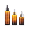 Cosmetics 20ml 30ml 1oz  40ml 60ml 2oz Amber Flat Shoulder Glass Dropper Bottle for Serum Essential Oil