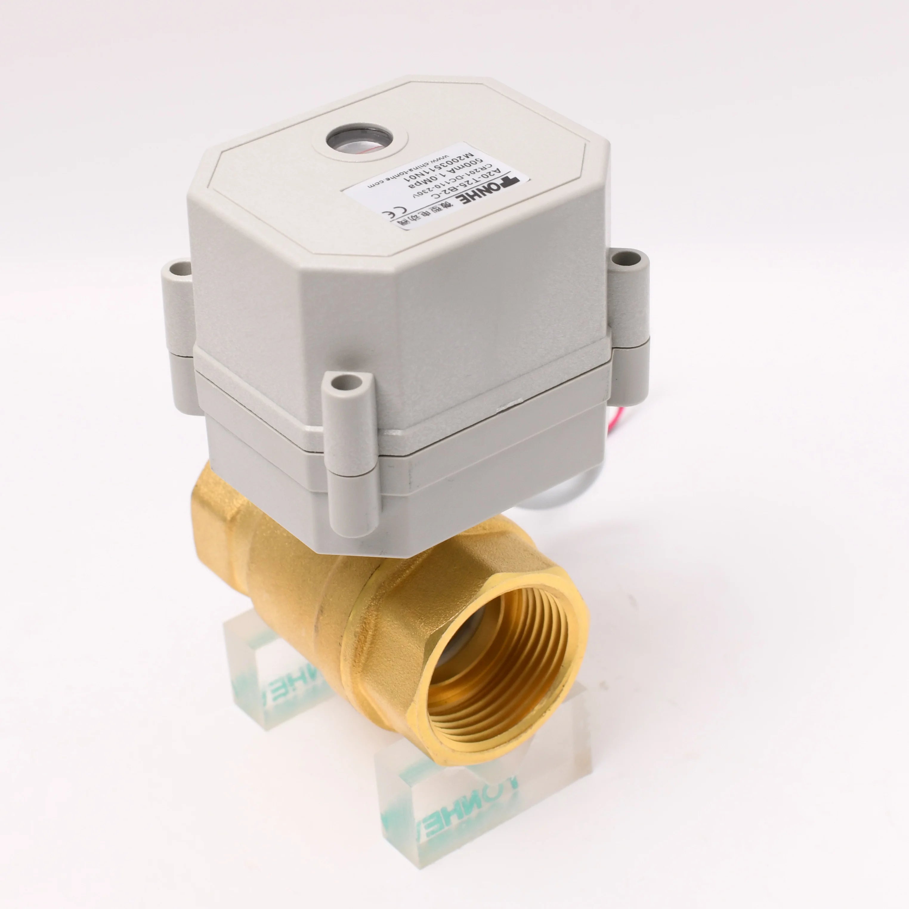 IP67 Motorized Ball Valve DN25 1" BSP Brass Ball Valve 110-230V AC and 2 Wire Auto Return Electric Valve