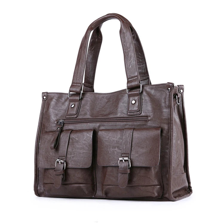 Blu Flut Custom logo Mens Soft  Shoulder Bag Leather Men's Travel Business Real Leather Handbag for Men