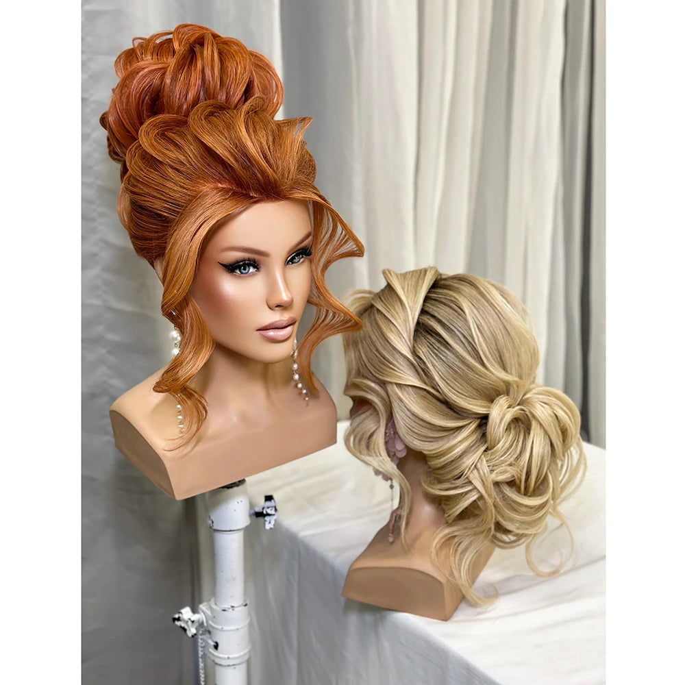 Wholesale Price Europe Face  Human Hair  Maniquin Head With Shoulder for Hair Academy School