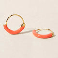 LOZRUNVE 925 Sterling Silver Fine Jewelry Gold Fashion Neon Enamel Hoop Earring