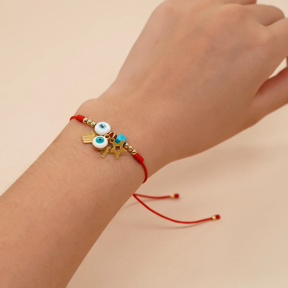 Go2boho Bohemian Turkish Evil Eyes Bracelet Women Charm Wholesale Handmade Friendship Fashion Jewelry Gold Miyuki Bead Bracelet