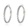 Silver Tone Spiral Hoop Earring Stylish Alloy Jewelry for Wedding and Anniversary Classic yet Trendy Accessory