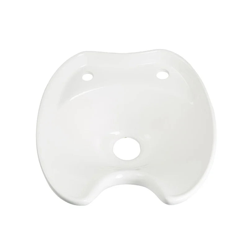 Modern Professional Ceramic Shampoo Sink Bowl Portable with Metal Design for Hair Washing in Salon or Living Room Bathroom Use