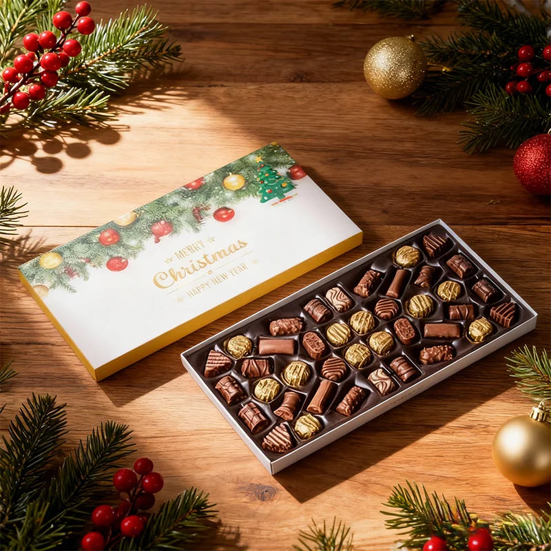 Custom Hot Stamping logo Various Sizes Holiday Gifts Valentines Food Sweet Candy Chocolate Biscuits Art Paper Packaging Boxes