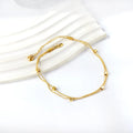 Commuter Jewelry Waterproof Gold Plated Stainless Steel Adjustable Anklet Fashion Geometric Beaded Anklet for Women Bijoux Femme